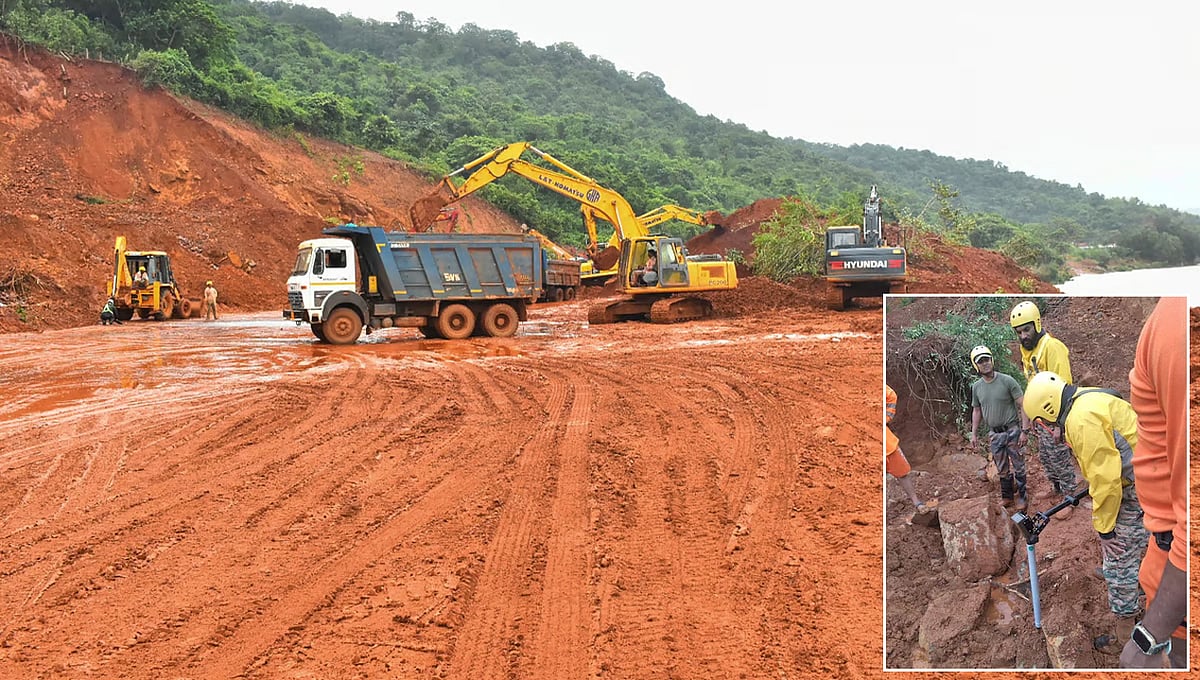 Shirur landslide: ಭರದಿಂದ ಸಾಗಿದ ರಕ್ಷಣಾ ಕಾರ್ಯಾಚರಣೆ, ಸೇನೆಯಿಂದ ಭೂಗರ್ಭ ರಾಡಾರ್ ಬಳಕೆ